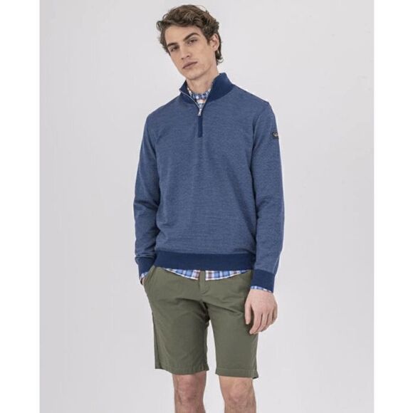 NWT Paul & Shark Summer wool jacquard half zip sweater with iconic badge - Picture 2 of 15